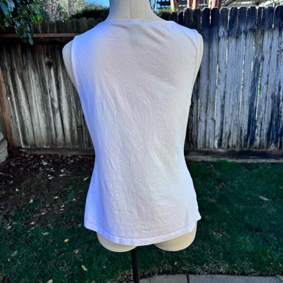 Ann Taylor Red and Blue Poppy Tank Top Women's Size Small - Picture 4 of 7